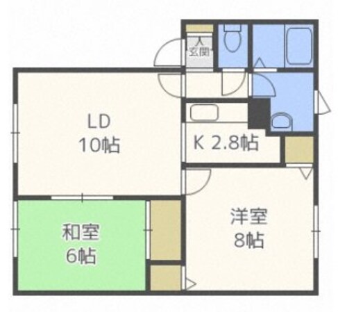 手稲駅 徒歩8分 1階の物件間取画像